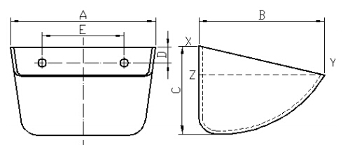 QB- 淺型畚斗示意圖: QB- 淺型畚斗示意圖: