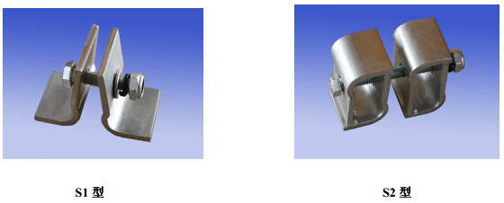 提升帶連接裝置  選擇合適的提升帶接頭方式直接影響到設(shè)備運行的可靠性、性和使用壽命。鎮(zhèn)江泰牌提升帶連接器綜合了提升帶運行時的各種工況的提升強度要求，設(shè)計了有效傳載提升帶強度的接頭方案。